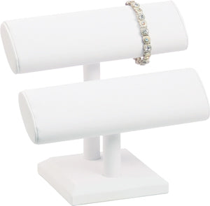 3 Tier Bracelet Holder,Bracelet Display Stand with Metal Cap,White Velvet  Jewelr