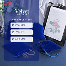 Blue Velvet Pouches Little Drawstring Gift Bags