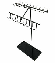 Black Metal Necklace Rack - 30 Hooks